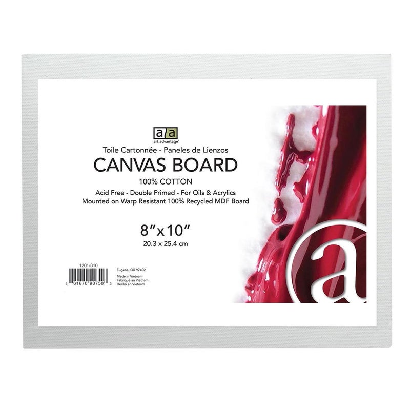 Art Advantage Canvas Board Recycled MDF 8x10 - Recycled MDF Canvas Panels for Painting, Paint Canvas, Canvases for Painting, Acrylic, Oil & Watercolor Art, Professional & Hobby Use - Image 1